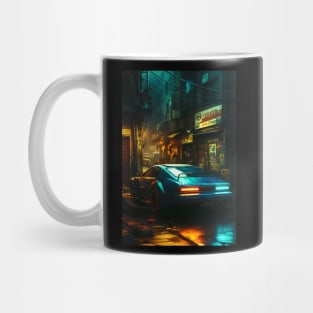 Race Car In Neon Alley Mug